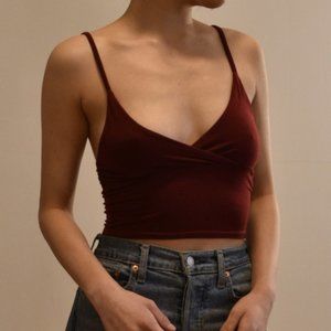 nasty gal burgundy crop tank